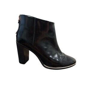 Ted Baker London Vaully Bootie Black Leather Size EU 38 US 7.5-8 Designer Boots